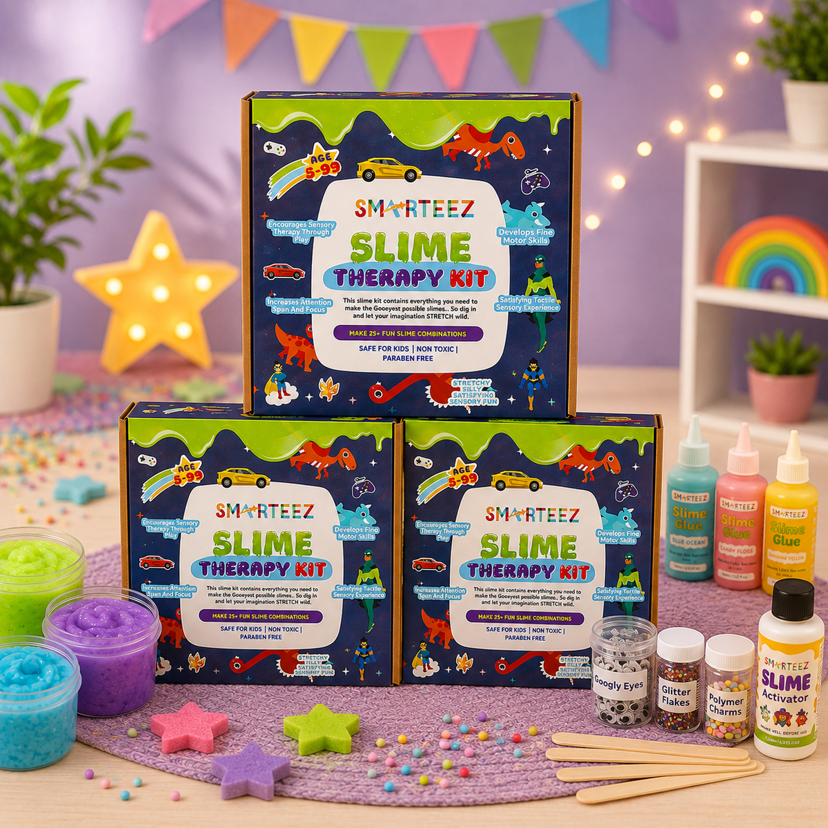 Pack of 3 – Shimmer Slime Therapy Kit